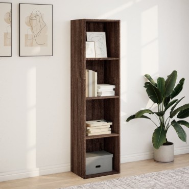 vidaXL Βιβλιοθήκη Καφέ Δρυς 40x30x152cm από Επεξεργασμένο Ξύλο 1 τεμ.