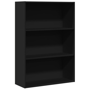 vidaXL Βιβλιοθήκη Μαύρη 80x30x114cm από Επεξεργασμένο Ξύλο 1 τεμ.