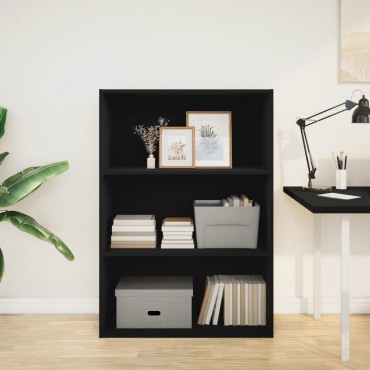 vidaXL Βιβλιοθήκη Μαύρη 80x30x114cm από Επεξεργασμένο Ξύλο 1 τεμ.