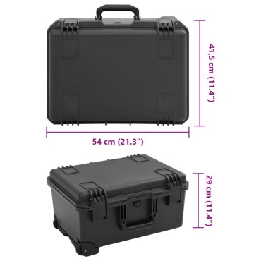 vidaXL Θήκη Πτήσης Φορητή Μαύρη 54x41,5x29 εκ. από Πολυπροπυλένιο