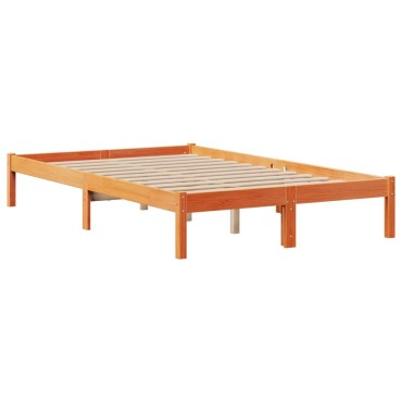 vidaXL Κρεβάτι Βιβλιοθήκη Χωρίς Στρώμα 120x200 εκ Μασίφ Ξύλο Πεύκου