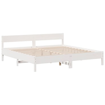 vidaXL Κρεβάτι Βιβλιοθήκη Χωρίς Στρώμα 180x200 εκ Μασίφ Ξύλο Πεύκου