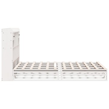 vidaXL Κρεβάτι Βιβλιοθήκη Χωρίς Στρώμα 150x200 εκ Μασίφ Ξύλο Πεύκου