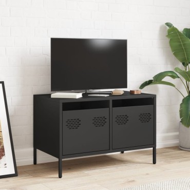 vidaXL Έπιπλο Τηλεόρασης Μαύρο 68x39x43,5cm Χάλυβας Ψυχρής Έλασης