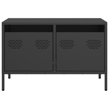 vidaXL Έπιπλο Τηλεόρασης Μαύρο 68x39x43,5cm Χάλυβας Ψυχρής Έλασης