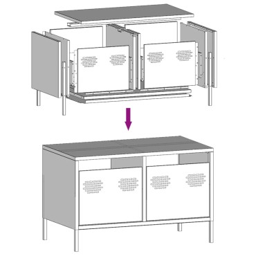 vidaXL Έπιπλο Τηλεόρασης Μαύρο 68x39x43,5cm Χάλυβας Ψυχρής Έλασης