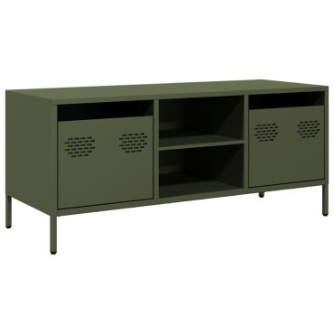 vidaXL Έπιπλο Τηλεόρασης Λαδί 101,5x39x43,5cm Ατσάλι Ψυχρής Έλασης