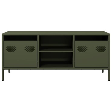 vidaXL Έπιπλο Τηλεόρασης Λαδί 101,5x39x43,5cm Ατσάλι Ψυχρής Έλασης