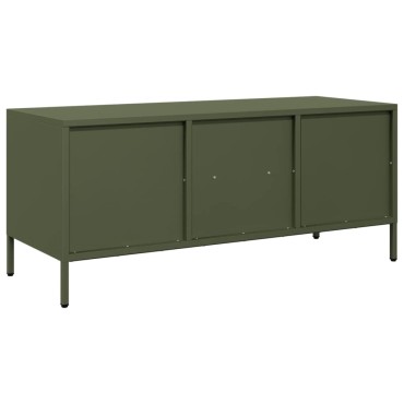 vidaXL Έπιπλο Τηλεόρασης Λαδί 101,5x39x43,5cm Ατσάλι Ψυχρής Έλασης