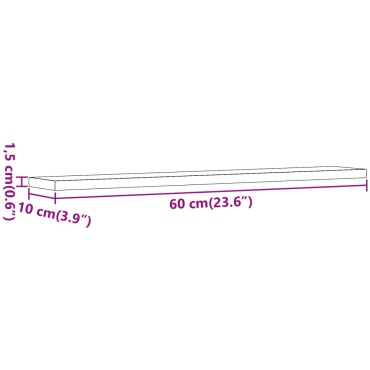 vidaXL Ράφια Βιβλιοθήκης 4 τεμ. Παλ. Ξύλο 60x10x1,5cm από Επεξ. Ξύλο