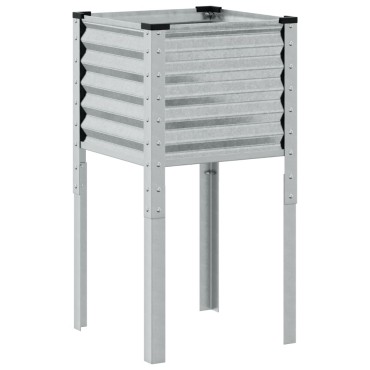 vidaXL Ζαρντινιέρα Κήπου 45x45x88 εκ. από Γαλβανισμένο Χάλυβα
