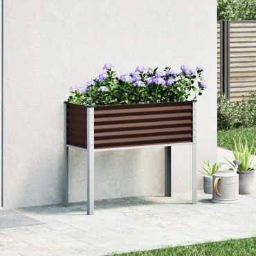 vidaXL Ζαρντινιέρα Κήπου Καφέ 100x41x90 εκ. από Ατσάλι