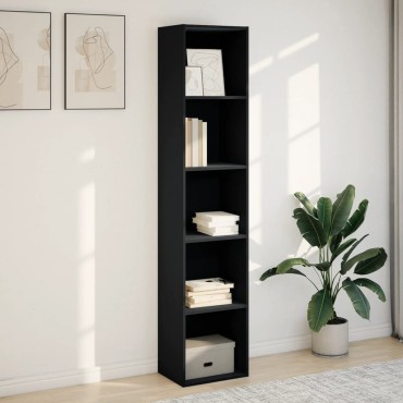 vidaXL Βιβλιοθήκη Μαύρη 40x30x189cm από Επεξεργασμένο Ξύλο 1 τεμ.