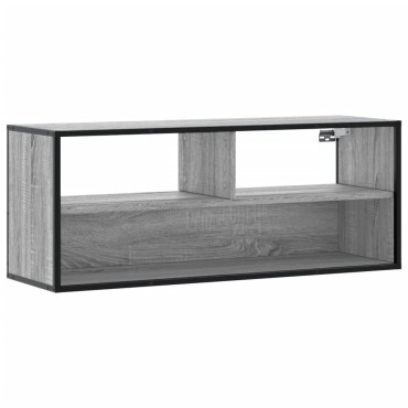 vidaXL Έπιπλο Τηλεόρασης Γκρι Sonoma 100x31x39,5cm Επεξ.Ξύλο/Μέταλλο