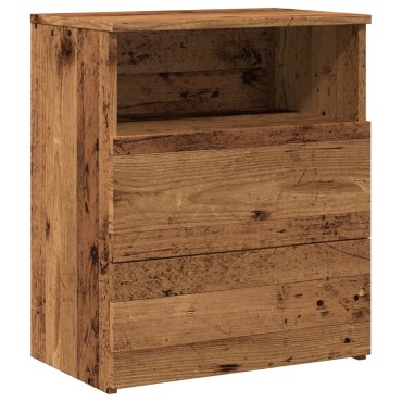 vidaXL Κομοδίνο Όψη Παλαιού Ξύλου 50x32x60cm από Επεξ. Ξύλο 1 τεμ.