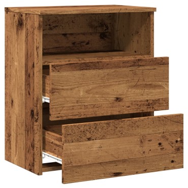 vidaXL Κομοδίνο Όψη Παλαιού Ξύλου 50x32x60cm από Επεξ. Ξύλο 1 τεμ.
