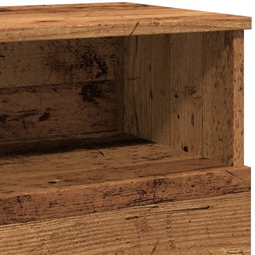 vidaXL Κομοδίνο Όψη Παλαιού Ξύλου 50x32x60cm από Επεξ. Ξύλο 1 τεμ.