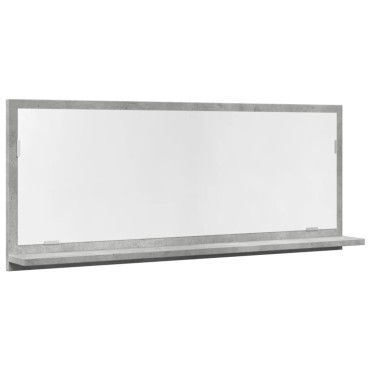 vidaXL Καθρέφτης Μπάνιου Γκρι Σκυροδέματος 90x11x37cm Επεξ. Ξύλο 1 τεμ.