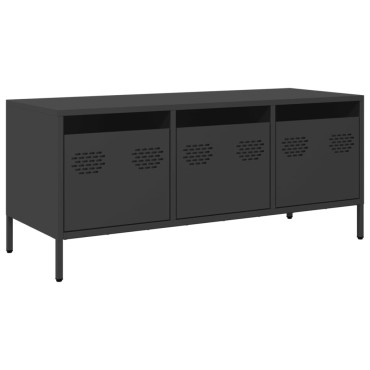 vidaXL Έπιπλο Τηλεόρασης Μαύρο 101,5x39x43,5cm Ατσάλι Ψυχρής Έλασης