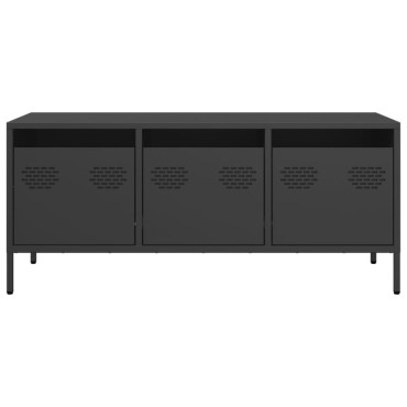 vidaXL Έπιπλο Τηλεόρασης Μαύρο 101,5x39x43,5cm Ατσάλι Ψυχρής Έλασης