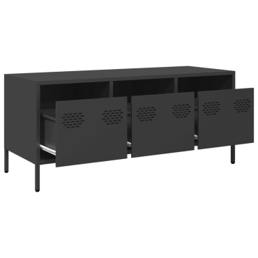 vidaXL Έπιπλο Τηλεόρασης Μαύρο 101,5x39x43,5cm Ατσάλι Ψυχρής Έλασης