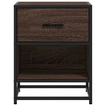 vidaXL Κομοδίνα Καφέ Δρυς 40x31x50cm από Επεξεργασμένο Ξύλο 1 τεμ.