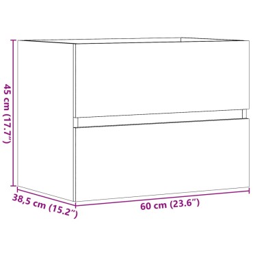 vidaXL Ντουλάπι Μπάνιου Παλαιό Ξύλο 60x38,5x45cm Επεξεργασμένο Ξύλο