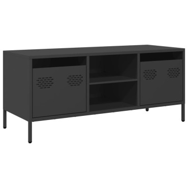 vidaXL Έπιπλο Τηλεόρασης Μαύρο 101,5x39x43,5cm Ατσάλι Ψυχρής Έλασης