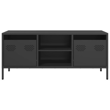 vidaXL Έπιπλο Τηλεόρασης Μαύρο 101,5x39x43,5cm Ατσάλι Ψυχρής Έλασης