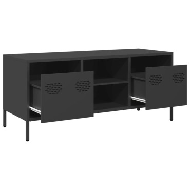 vidaXL Έπιπλο Τηλεόρασης Μαύρο 101,5x39x43,5cm Ατσάλι Ψυχρής Έλασης
