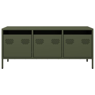 vidaXL Έπιπλο Τηλεόρασης Λαδί 101,5x39x43,5cm Ατσάλι Ψυχρής Έλασης