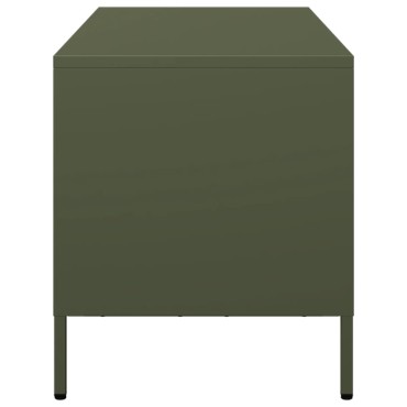 vidaXL Έπιπλο Τηλεόρασης Λαδί 101,5x39x43,5cm Ατσάλι Ψυχρής Έλασης