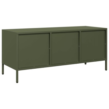 vidaXL Έπιπλο Τηλεόρασης Λαδί 101,5x39x43,5cm Ατσάλι Ψυχρής Έλασης