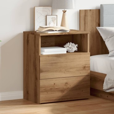 vidaXL Κομοδίνο Αρτισιανή Δρυς 50x32x60cm από Επεξεργασμένο Ξύλο 1 τεμ.