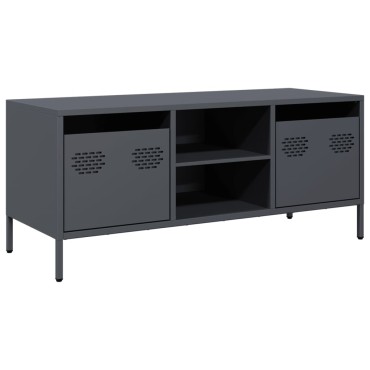 vidaXL Έπιπλο Τηλεόρασης Ανθρακί 101,5x39x43,5cm Ατσάλι Ψυχρής Έλασης