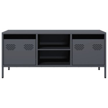 vidaXL Έπιπλο Τηλεόρασης Ανθρακί 101,5x39x43,5cm Ατσάλι Ψυχρής Έλασης