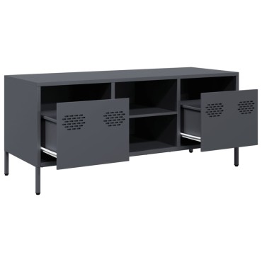 vidaXL Έπιπλο Τηλεόρασης Ανθρακί 101,5x39x43,5cm Ατσάλι Ψυχρής Έλασης