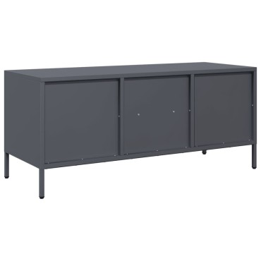 vidaXL Έπιπλο Τηλεόρασης Ανθρακί 101,5x39x43,5cm Ατσάλι Ψυχρής Έλασης