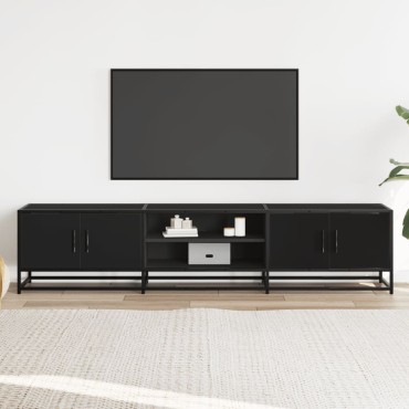vidaXL Έπιπλο Τηλεόρασης Μαύρο 180x35x41cm Επεξεργασμένο Ξύλο