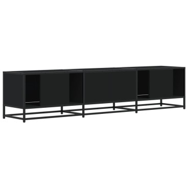 vidaXL Έπιπλο Τηλεόρασης Μαύρο 180x35x41cm Επεξεργασμένο Ξύλο