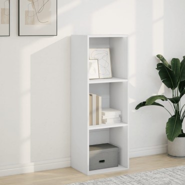 vidaXL Βιβλιοθήκη Λευκή 40x30x114cm από Επεξεργασμένο Ξύλο 1 τεμ.