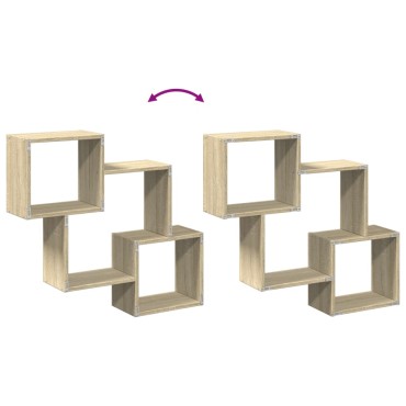 vidaXL Ντουλάπι Τοίχου Sonoma Δρυς 78x18x71cm από Επεξεργασμένο Ξύλο 1 τεμ.