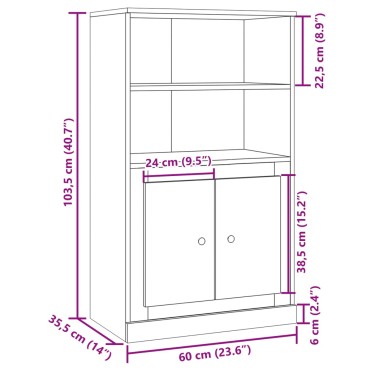 vidaXL Ντουλάπι Αρτισιανή Δρυς 60x35,5x103,5cm από Επεξεργασμένο Ξύλο 1 τεμ.
