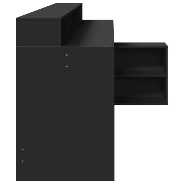 vidaXL Γραφείο με LED Μαύρο 200x104x91cm από Επεξεργασμένο Ξύλο 1 τεμ.