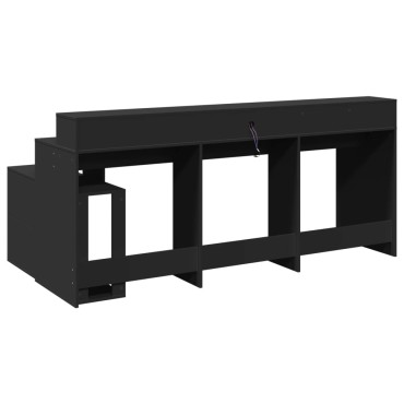 vidaXL Γραφείο με LED Μαύρο 200x104x91cm από Επεξεργασμένο Ξύλο 1 τεμ.