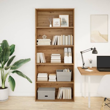 vidaXL Βιβλιοθήκη Αρτισιανή Δρυς 80x30x189cm από Επεξ. Ξύλο 1 τεμ.