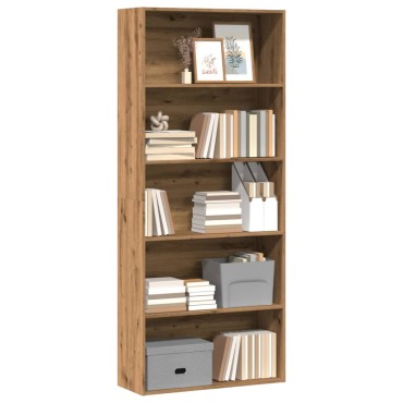 vidaXL Βιβλιοθήκη Αρτισιανή Δρυς 80x30x189cm από Επεξ. Ξύλο 1 τεμ.
