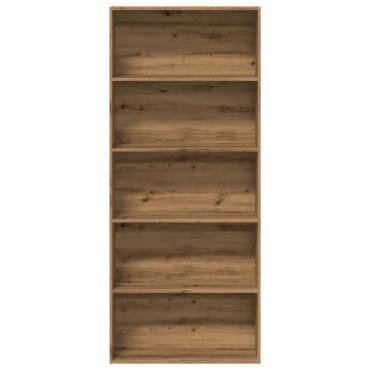 vidaXL Βιβλιοθήκη Αρτισιανή Δρυς 80x30x189cm από Επεξ. Ξύλο 1 τεμ.