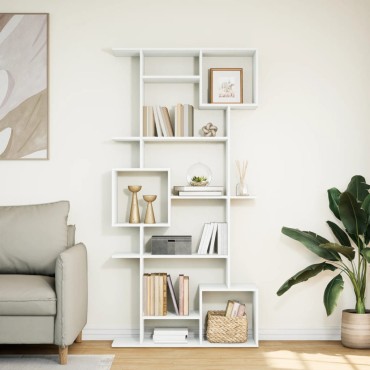 vidaXL Βιβλιοθήκη Λευκή 92x29x188cm από Επεξεργασμένο Ξύλο 1 τεμ.