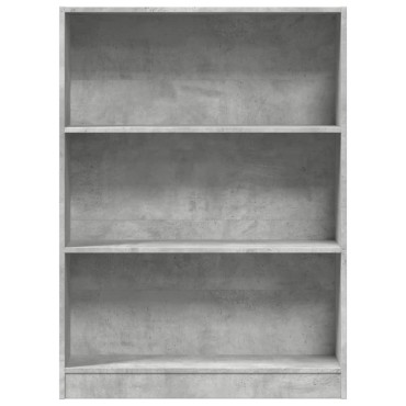 vidaXL Βιβλιοθήκη Γκρι Σκυροδέματος 80x24x109cm Επεξεργ. Ξύλο 1 τεμ.